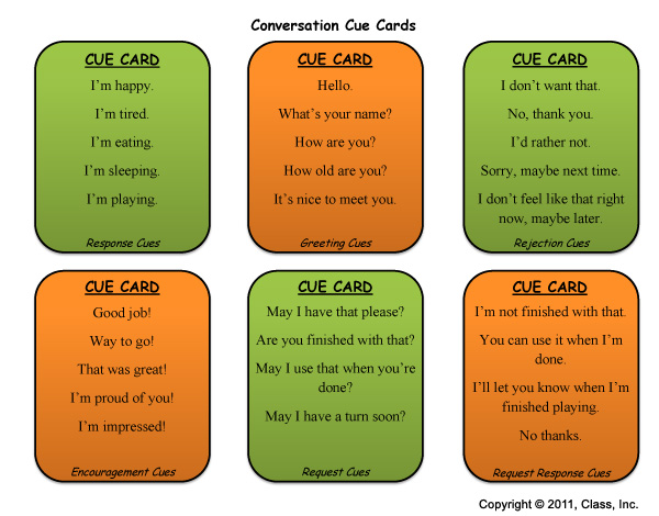 Conversation Cue Cards